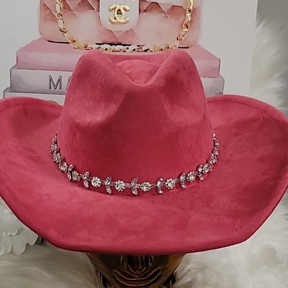 💕Pink Barbie Western Cowboy Hat with Rhinestone Band💕 - Picture 3 of 9